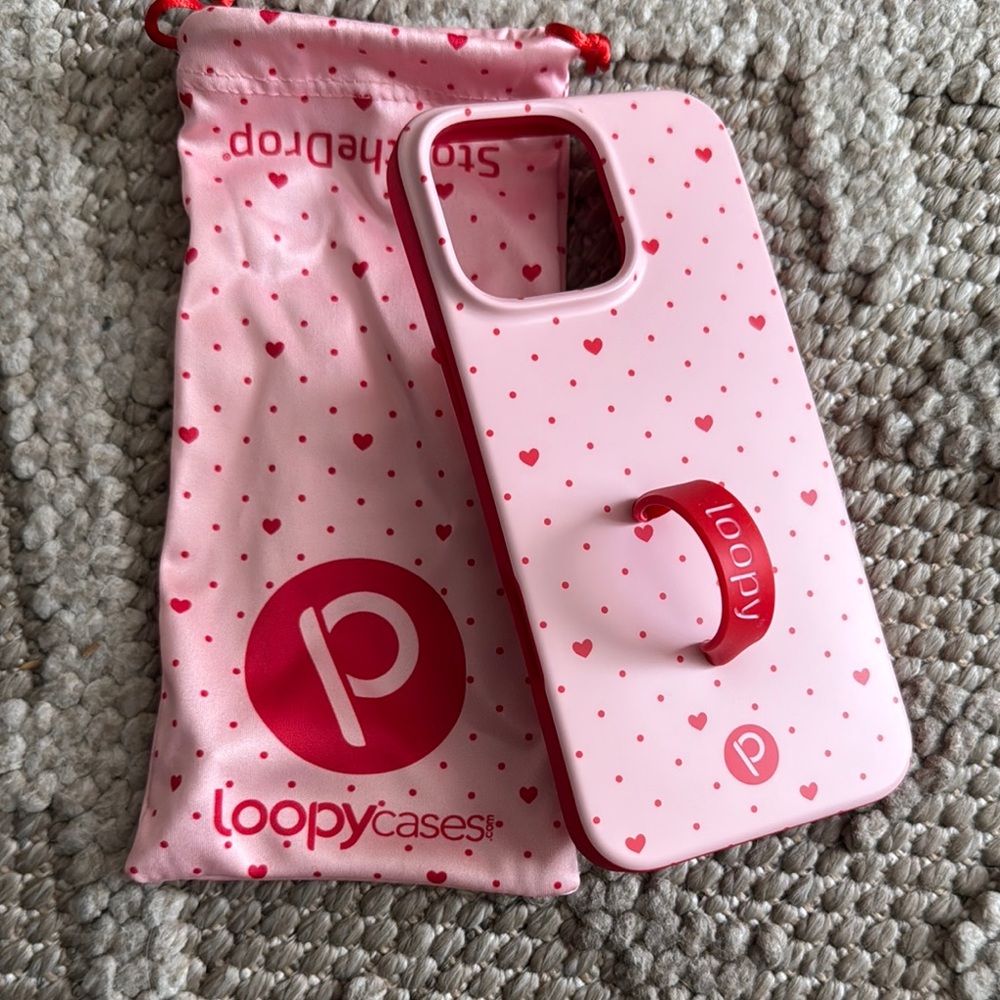 Loopy Case Pink Heart Phone Case 16 Pro Max
